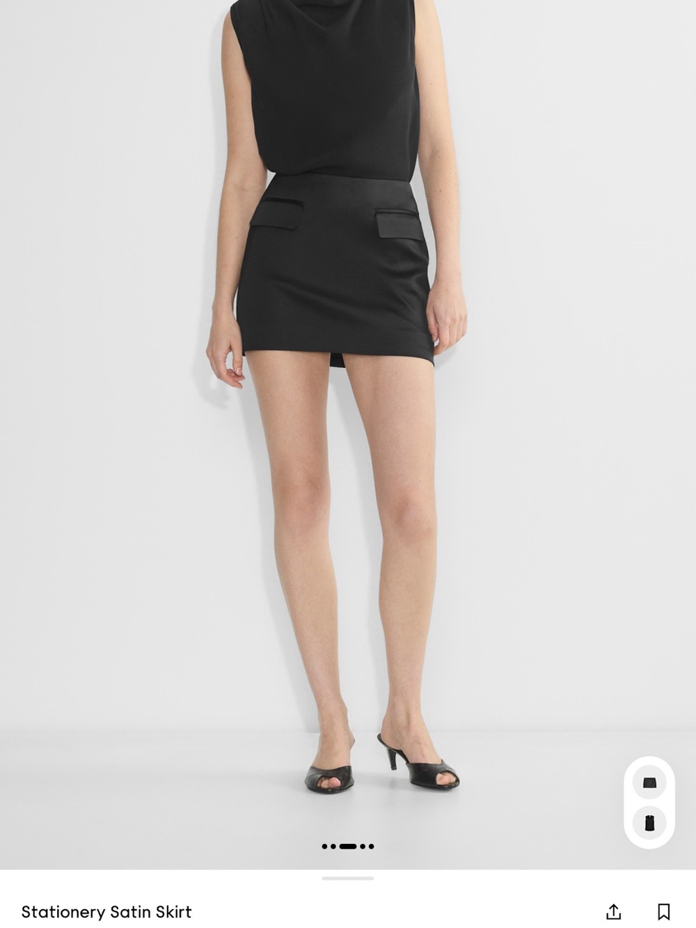 Stationery Satin Mini Skirt - Black